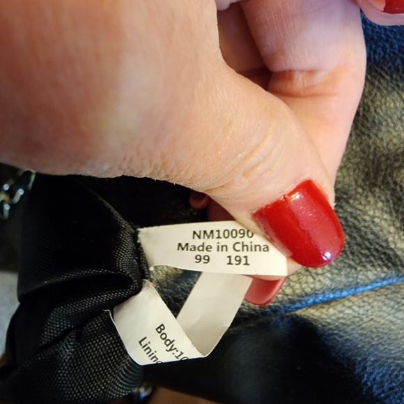 Nicole Miller Chain Tote Shoulder Bag PU Leather Purse Black Gold Vegan - Picture 5 of 14